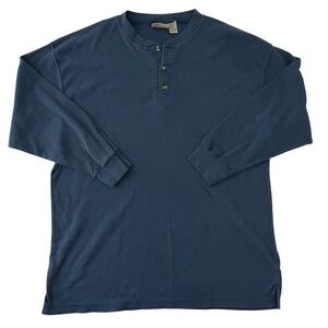 Vintage‎ Waffle Knit Henley Long Sleeve Tee 3X Thermal Y2K Grunge Outdoors